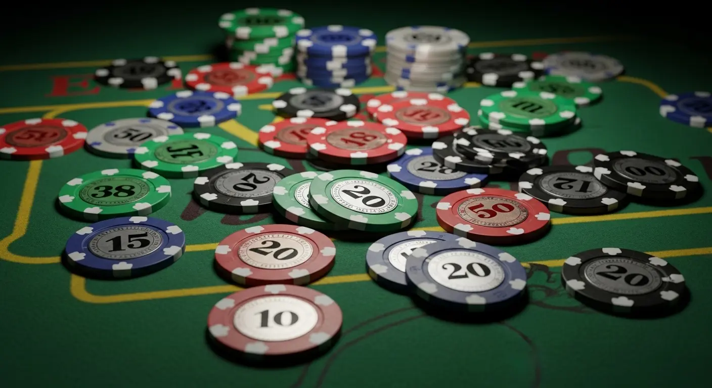 Interior elegante de casino con iluminación cálida y ambiente profesional